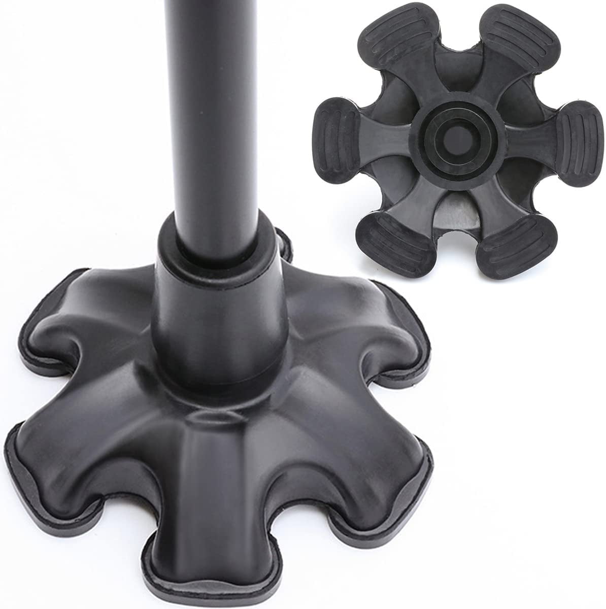 Cane Tip with 6 Support Rubber Foot for Walking Canes 3/4 Inch Shaft