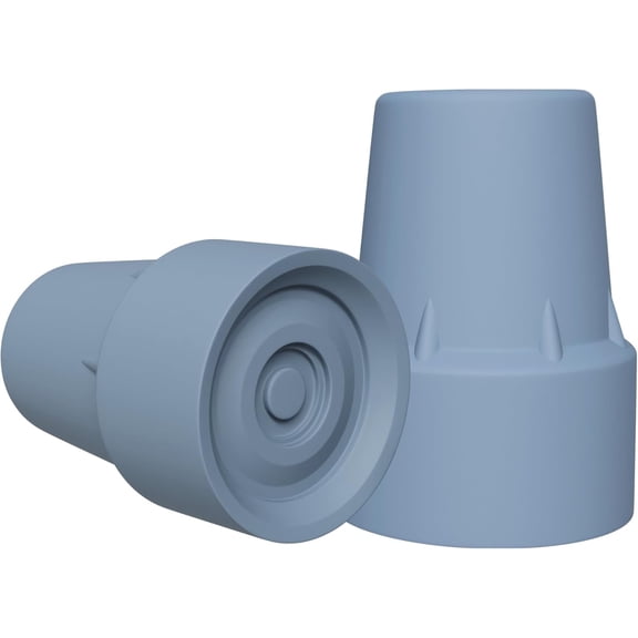 Cane Tips – 3/4" Heavy-Duty Rubber Replacement Tips – Durable, Non-Slip Walking Stick, Crutch, and Walker Tips – Gray, 2-Pack