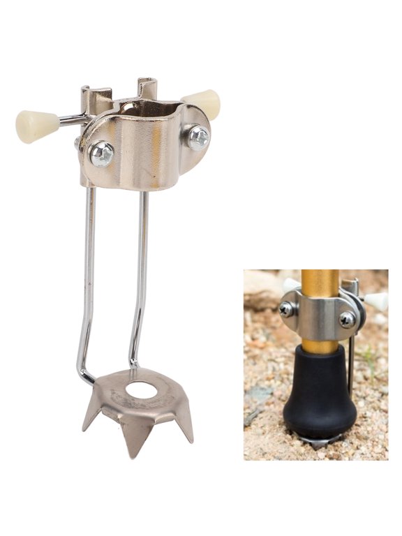 Cane Tips for Ice - All Terrain Heavy Duty Steel 5-Prong Hiking Attachment - Replacement Grip for Walking Sticks, Trekking Pole, Crutches, Tip Points for Winter Snow Safety