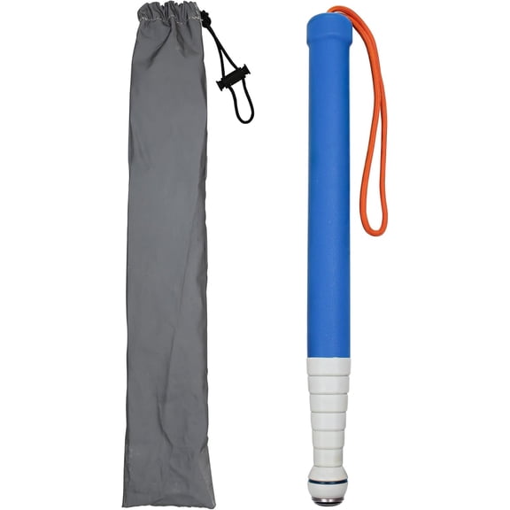 Cane Walking Stick for Blind Telescopic with Storage Bag 51" Extented Anti Slip Shockproof Retractable Folding Reflective Telescoping Prop Gadgets Items Seeing Eye Vision Visually ImpairedBlue