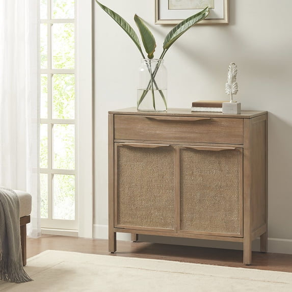 Cane Webbed Front, Reclaimed Wood Accent Chest / Coastal Flavor, Storage in Living Decor
