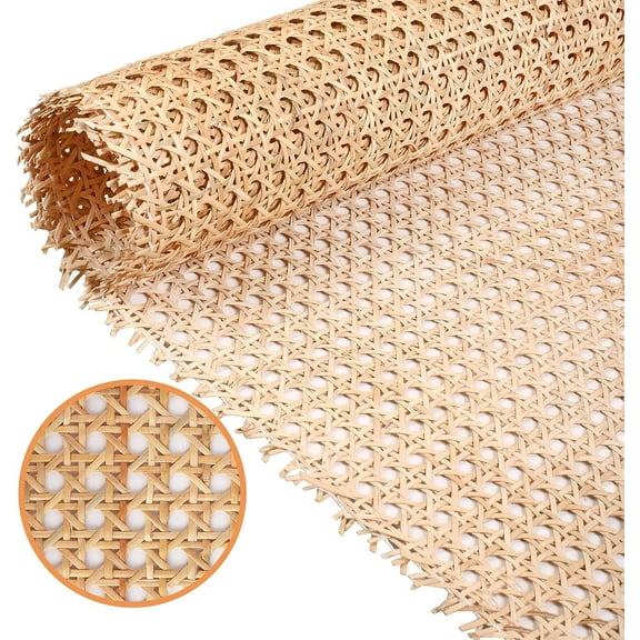 Cane Webbing , Rattan Webbing Roll for Caning Projects, Woven Open Mesh Cane for Furniture, Chair, Cabinet, Ceiling, Bed