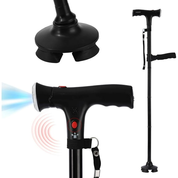 Canehero Walking CaneSmart CaneFreedom Canes with Led Light and Emergency Alarm - Height Adjustable from 34.5 to 38.5 Inches, Suitable for The Elderly and Adults, Cane Hero for Women