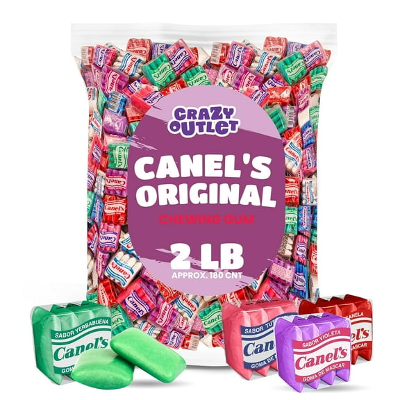Crazy Outlet Canel's Assorted Flavors Chewing Gum, 2 Pound Bulk Pack, About 180 Count