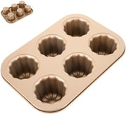 LITINKIMI 1Pc Carbon Steel Golden Cake Mold Non Stick Baking Tool Flexible Oven Refrigerator Safe