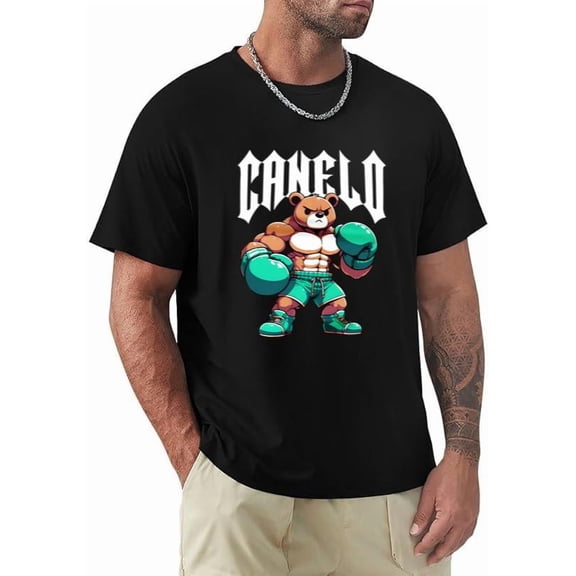 Canelo Alvarez Teddy Bear Funny Boxing Fighter Sports Humor Graphic T-shirt, for men & women, up to size 5XL.