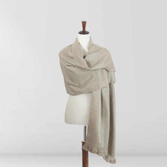 Canelo - Beige Alpaca Wool Shawl