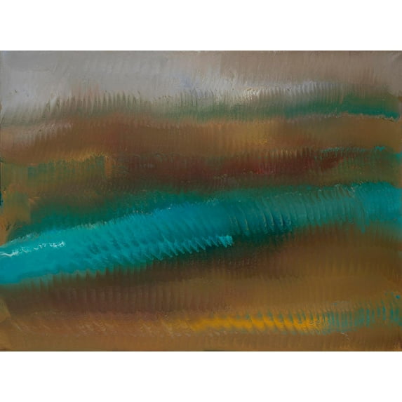 The Canfield Collection - Cook's Pines - Teal and Brown Abstract Home Wall Art Décor on a Giclée Canvas Print Artwork - Living Room Design - 11 x 14 inches 