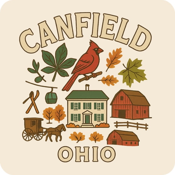 Canfield Ohio Keepsakes Souvenir Vinyl Sticker – Destination Travel Keepsake Collectible (3-Inches Wide)