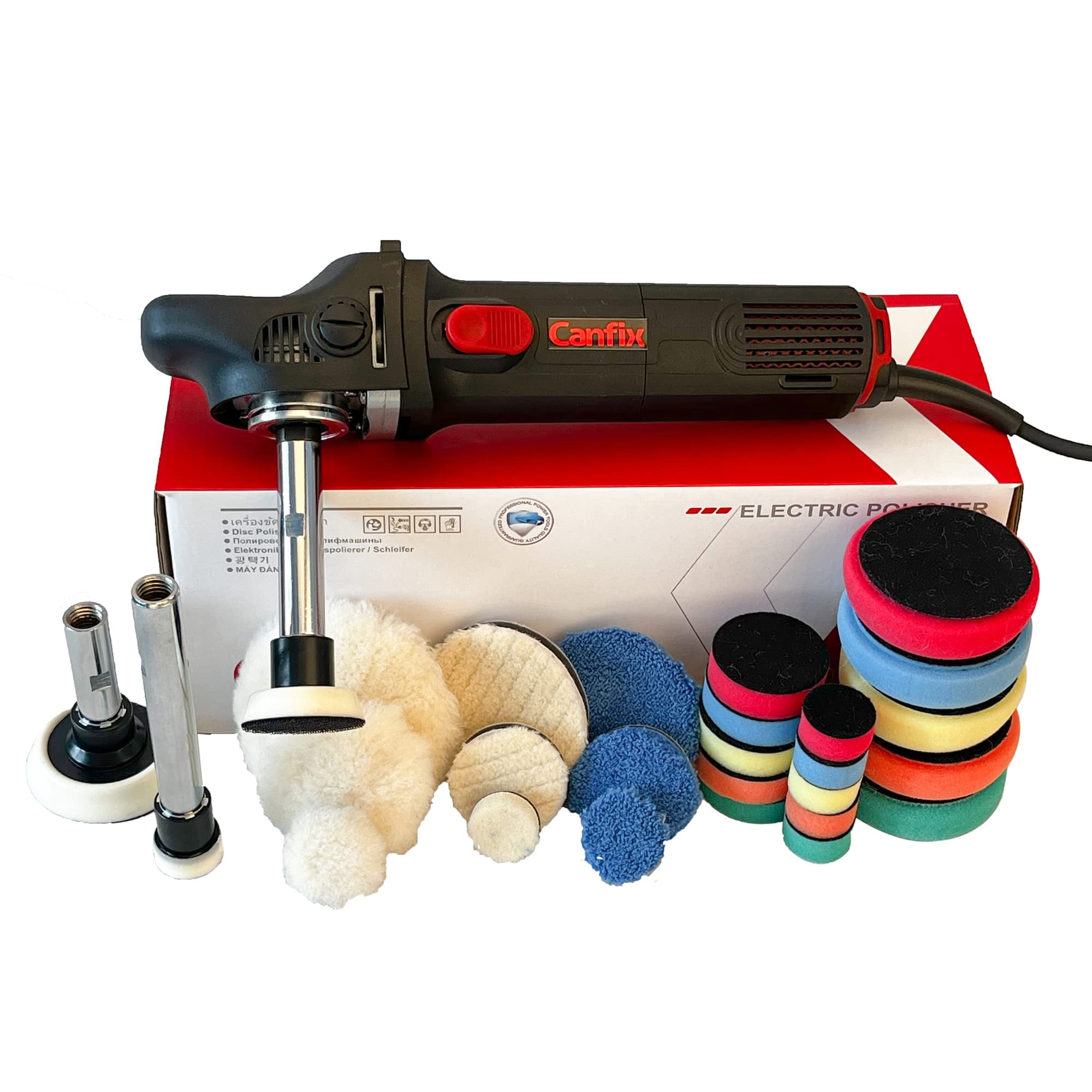 Canfix Mini Rotary Car Polisher Machine Buffing with Pads and M14 ...