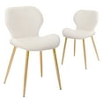 thumbnail image 1 of CangLong Mid Century Modern Leisure Upholstered Metal Legs for Kitchen Living Room Dining Chair,Set of 2, Fleece White, 1 of 6