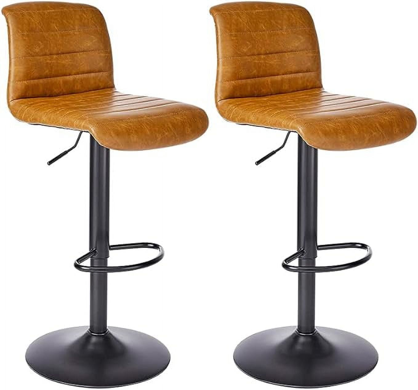 CangLong Mid Century Style Adjustable Swivel Adjustable Height Bar Stool with Back Support