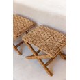 thumbnail image 1 of Canggu X Base Stool Handwoven Water Hyacinth Mahogany Frame Indoor Accent Seating Natural, 1 of 5