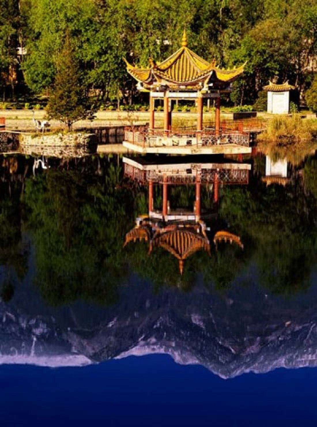 Cangshan Mountains and Park Pavilion Dali Yunnan China Canvas Art - Charles Crust DanitaDelimont (25 x 33)