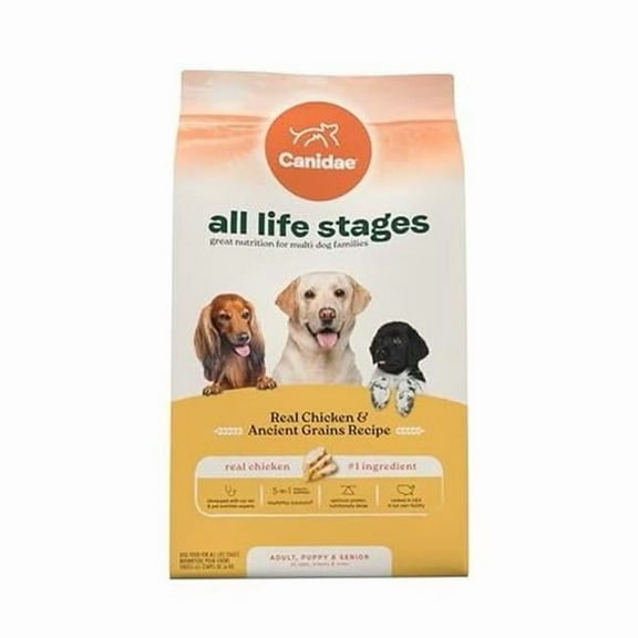 Canidae 103973 40 lbs All Life Stages Real Chicken & Ancient Grains Recipe Dry Dog Food