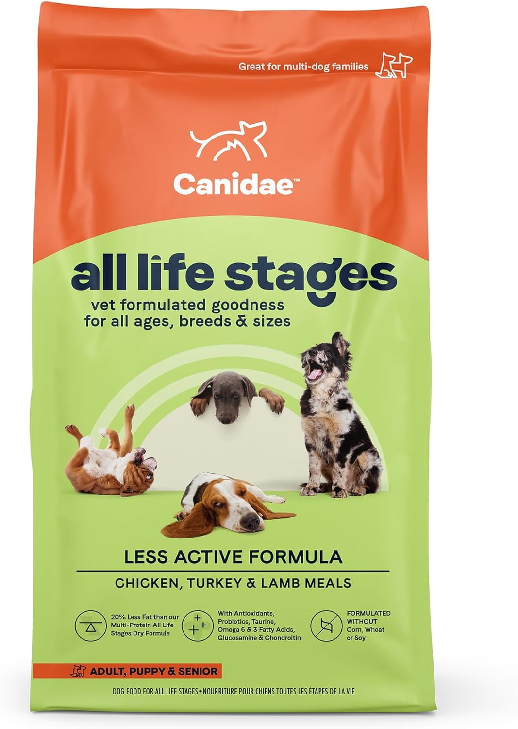 Canidae All Life Stages Premium Dry Dog Food for Less Active Dogs, All