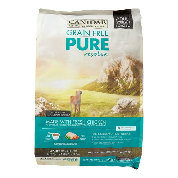 Canidae Pure Resolve Grain-Free Weight Management Fresh Chicken Adult Dry Dog Food, 24 lb
