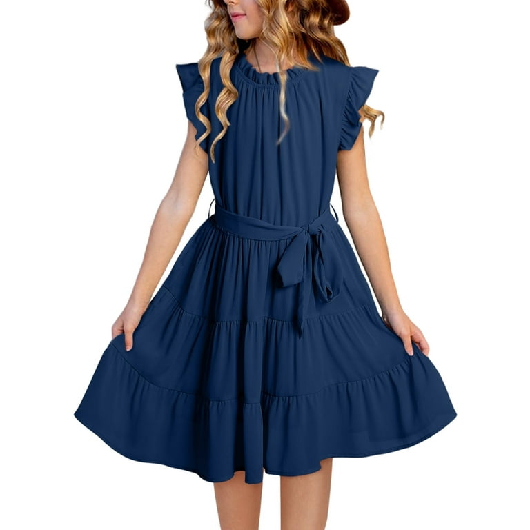 Casual Ruffle O Neck Sleeveless Dresses(3 Colors) Casual Ruffle O Neck Sleeveless Dresses(3 Colors)