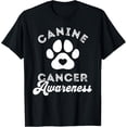 thumbnail image 1 of Canine Cancer Awareness Pet Awareness Heart Paw Print T-Shirt, 1 of 5
