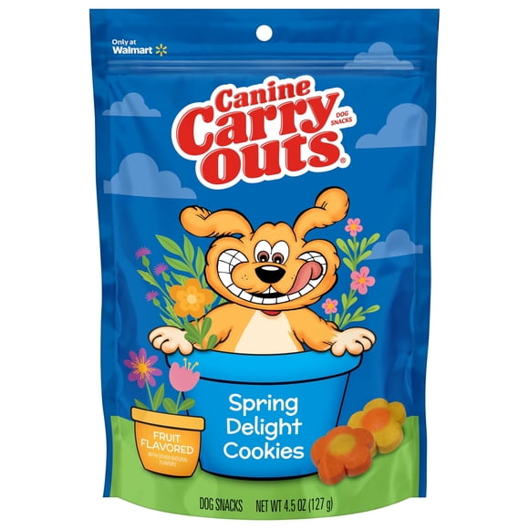 Canine Carry Outs Spring Delight Cookies Dog Treats, 4.5 oz Bag