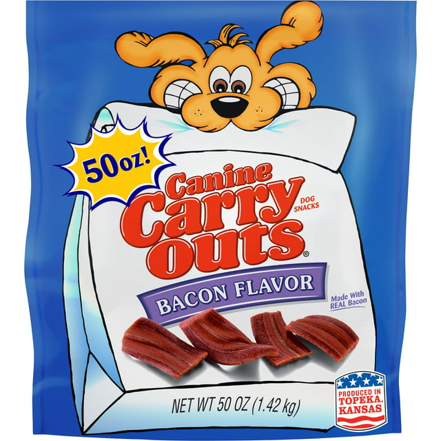 Canine Carry Outs Bacon Flavor Dog Snacks, 50-Ounce
