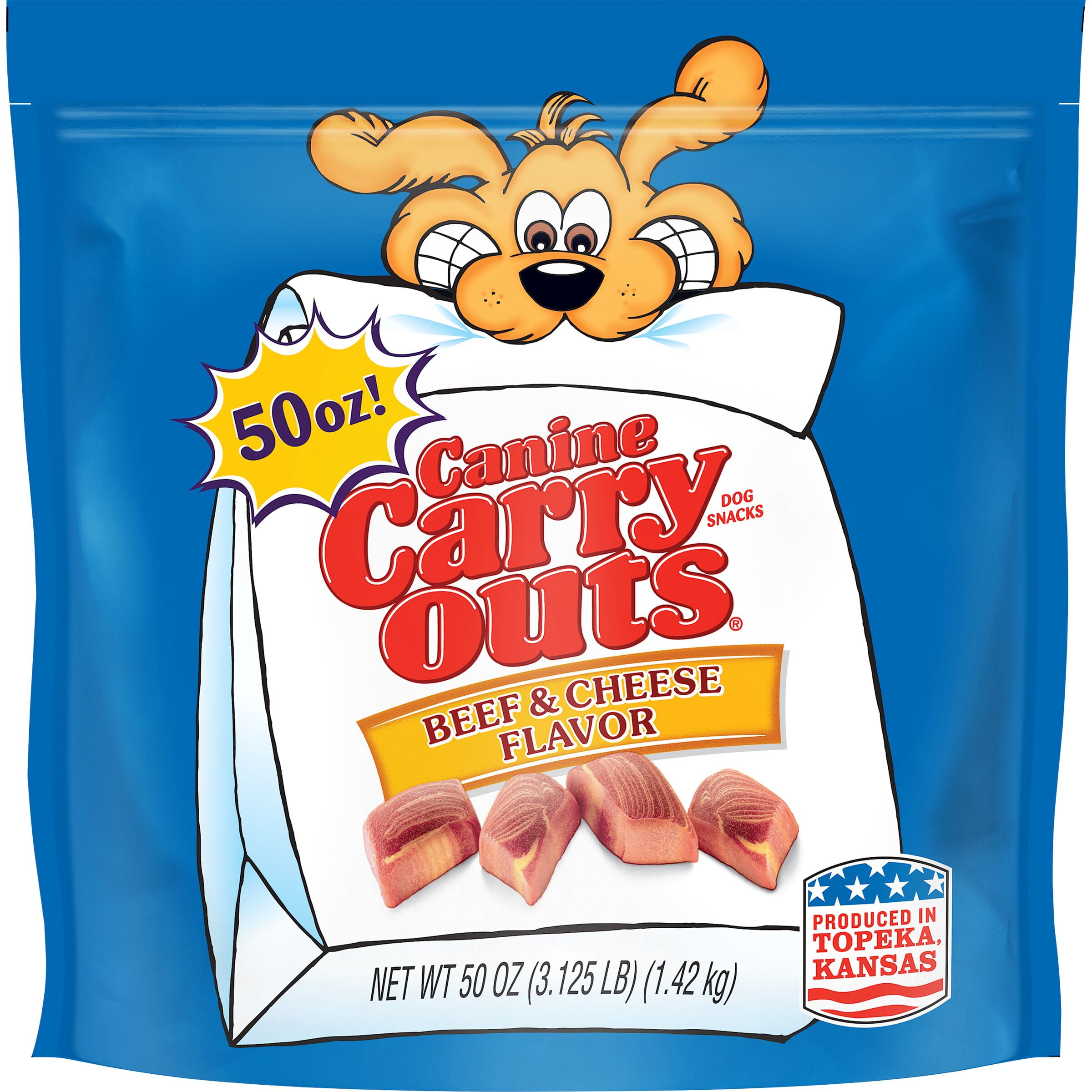 Canine Carry Outs Beef & Cheese Flavor Dog Snacks, 50-Ounce Bag