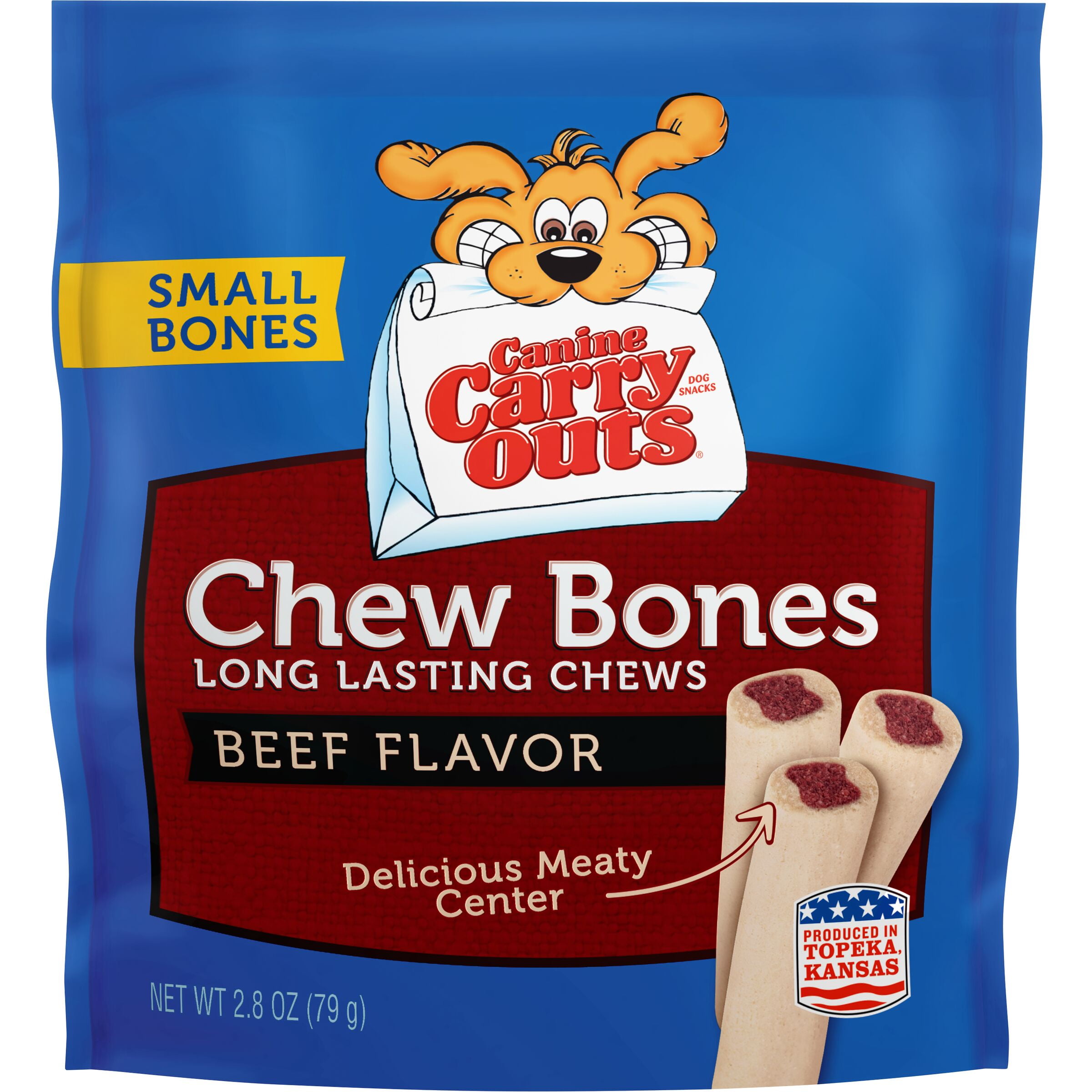 Canine Carry Outs Dog Treats Chew Bones with Beef Flavor 2.8 Ounce Doggie Snacks Walmart