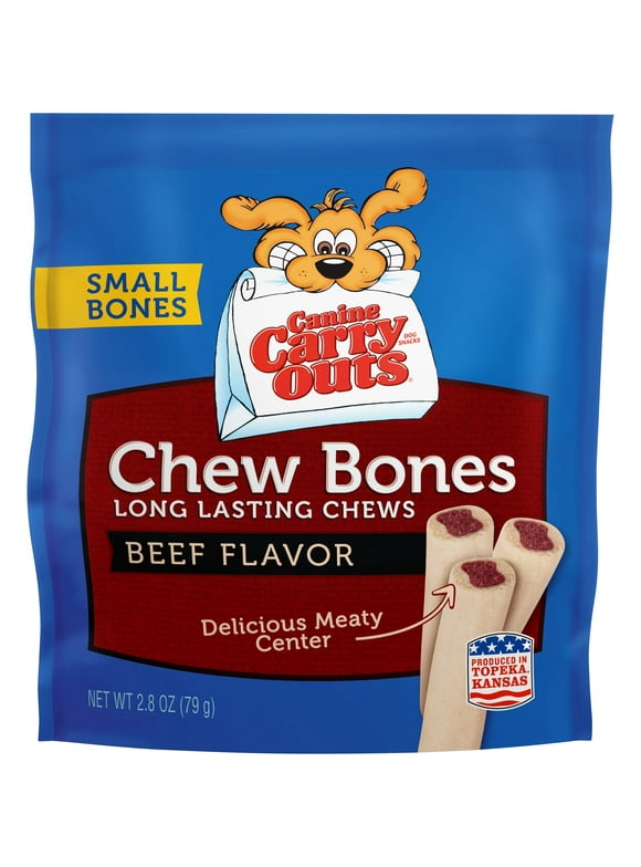 Canine Carry Outs Chew Bones Beef Flavor Dog Snacks, 2.8-Ounce