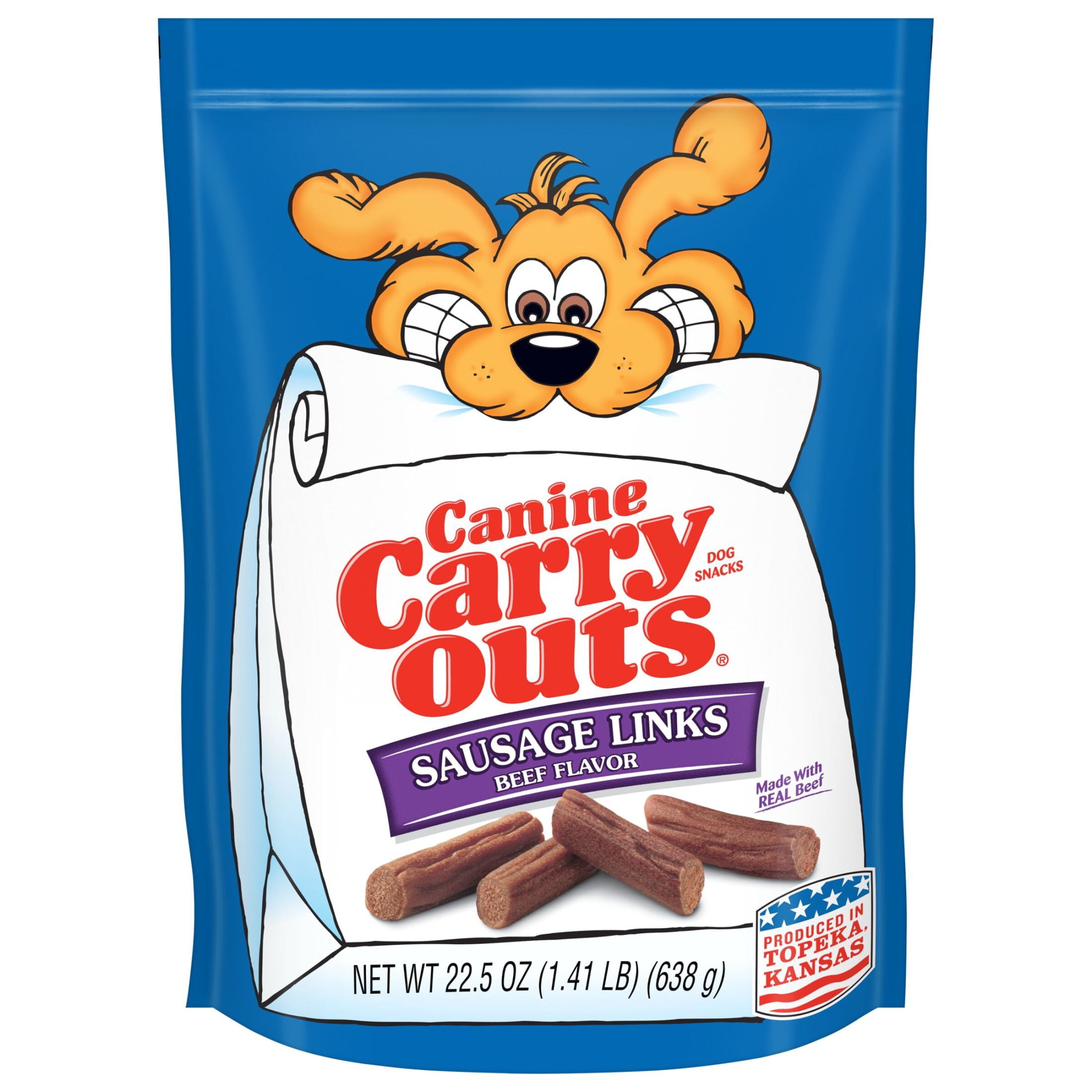 Canine Carry Outs Sausage Links Beef Flavor Dog Treats, 22.5oz Bag