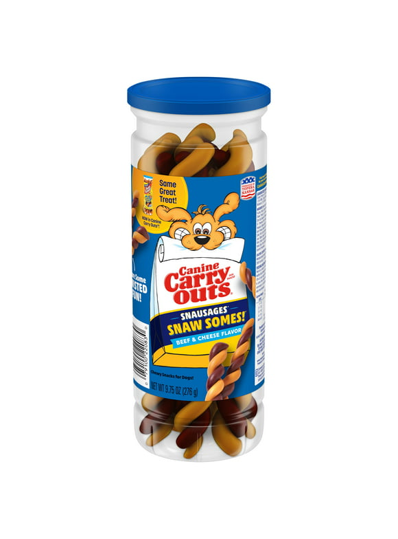 Canine Carry Outs Snausages Snaw Somes! Chewy Dog Treats, Beef & Cheese Flavor, 9.75 Ounces