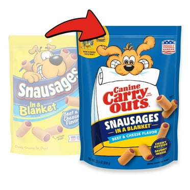 Canine Carry Outs Snausages in a Blanket Chewy Dog Treats, Beef & Cheese Flavor, 22.5 Ounces