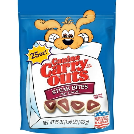 Canine Carry Outs Steak Bites Beef Flavor Chewy Dog Snacks, 25-Ounce