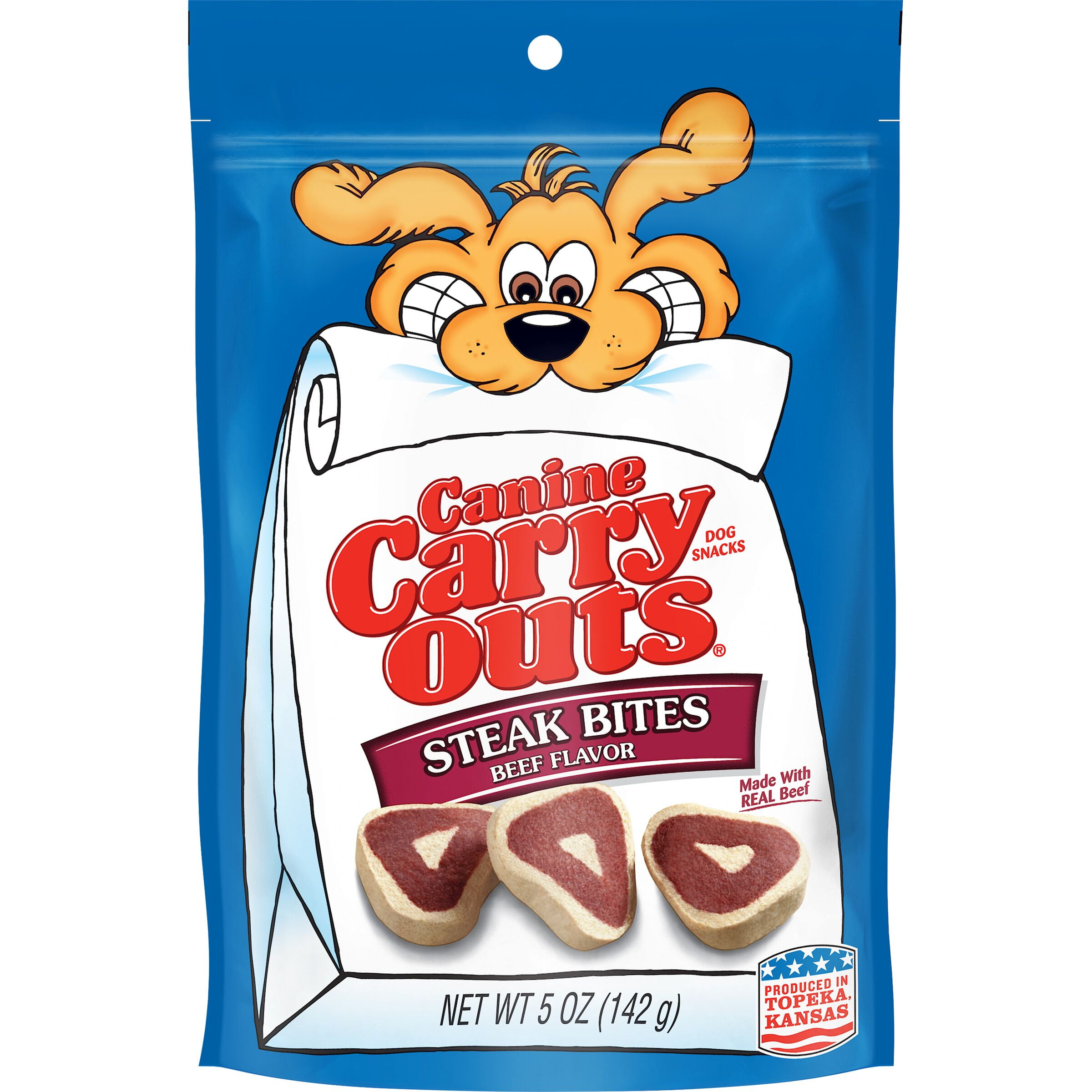 Canine Carry Outs Steak Bites Beef Flavor Chewy Dog Snacks, 5Ounce