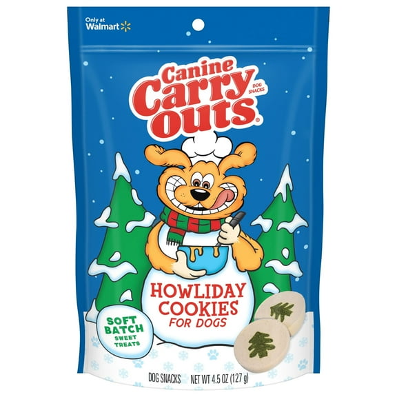 Canine Carry Outs Woofmas Cookies for Dogs, Holiday Dog Treats, 4.5 Oz. Bag