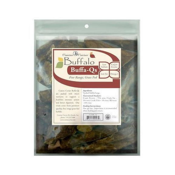 Canine Caviar Dehydrated Buffalo Lungs Chew Reduce Tarter Maintain Teeth 8 oz