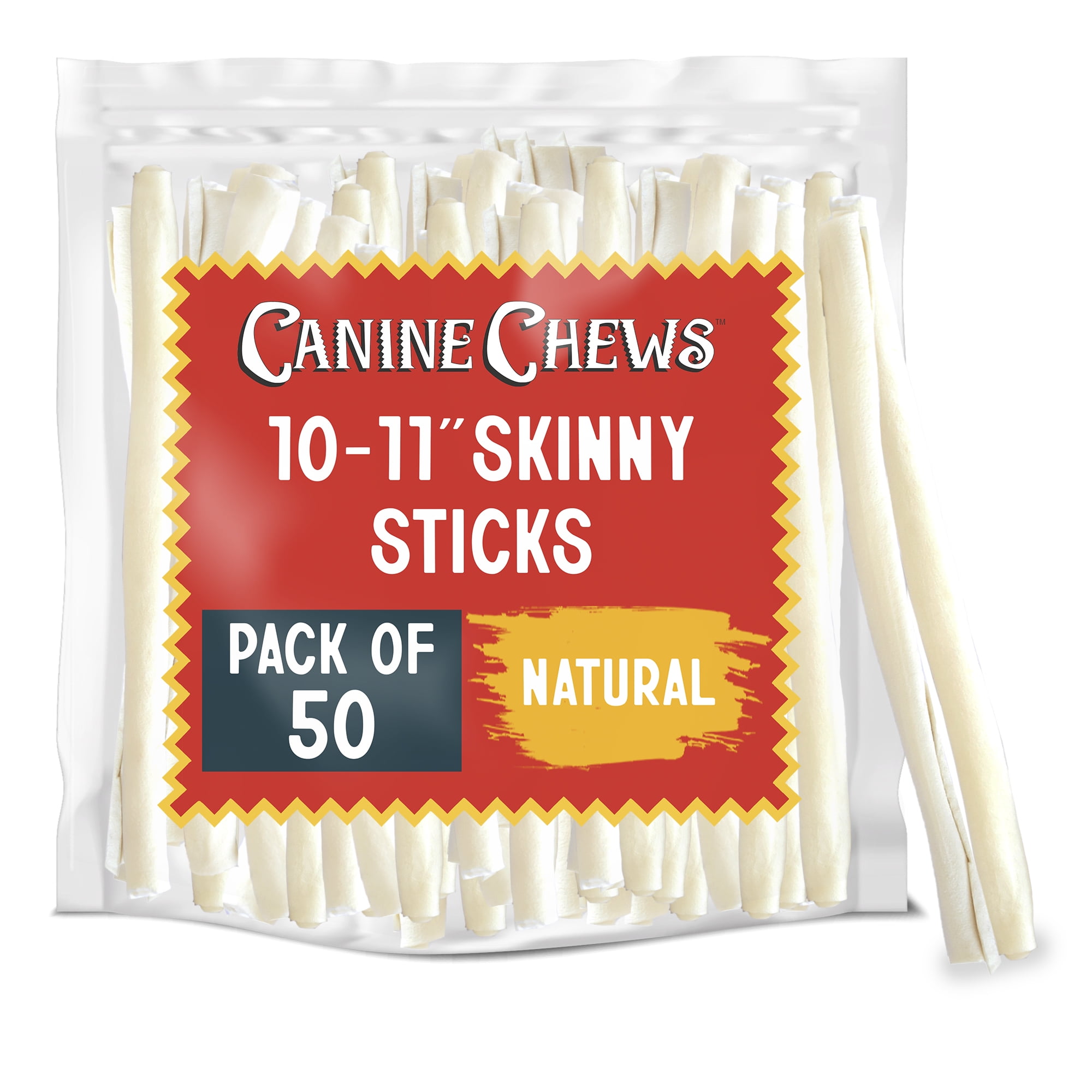 Canine Chews 1011" Retriever Stick Rolls Rawhide for Dogs Skinny