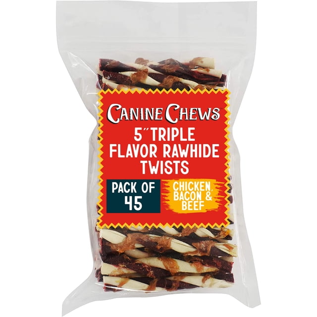 canine-chews-5-inch-triple-flavor-rawhide-stick-twists-dog-chew-treat