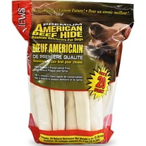 Canine Chews Premium American Beef Hide Rawhide Long Lasting Retriever for Dogs, 20 Count, New, (5 lbs)