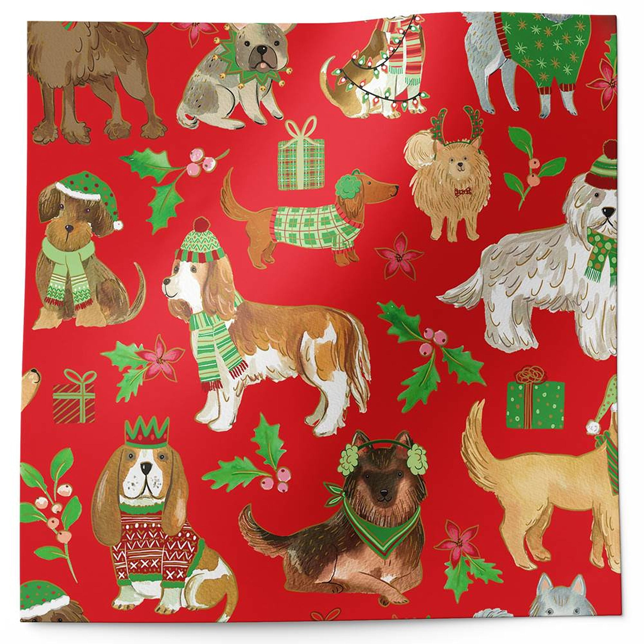 Canine Christmas Premium Tissue Paper - 20in. x 30in. - 24 Sheets (bxpt79024) - Holiday Tissue Paper, Dog Gift Wrap