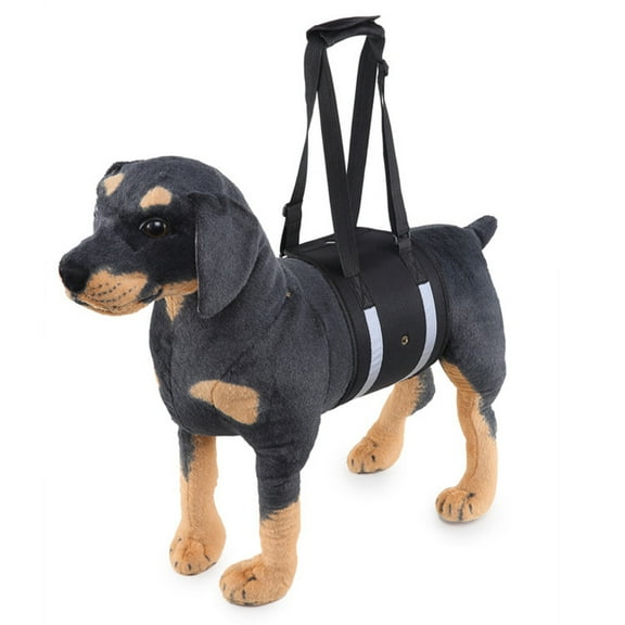 Canine Dog Reflective Sling Carrier Support Back Legs Hip Knee Hock Joint Harness to Help Lift Dogs Rear Aid (Black)-M