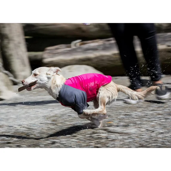 Canine Friendly Solis UV Sun Protection Coverup Dog Shirt Raspberry/Charcoal Medium 20-30lbs