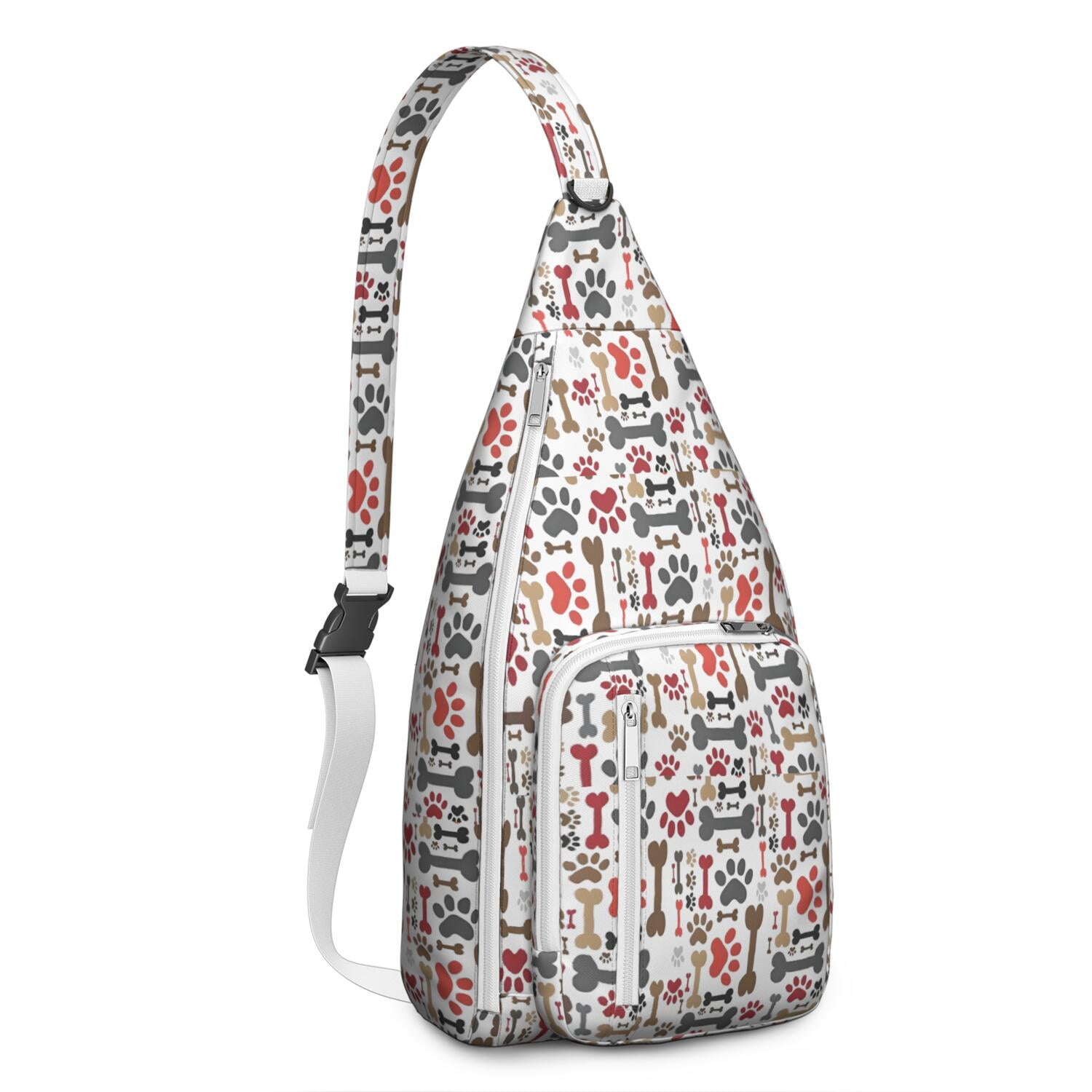 Kickoff Paw Print Sequin Crossbody Strap Navy