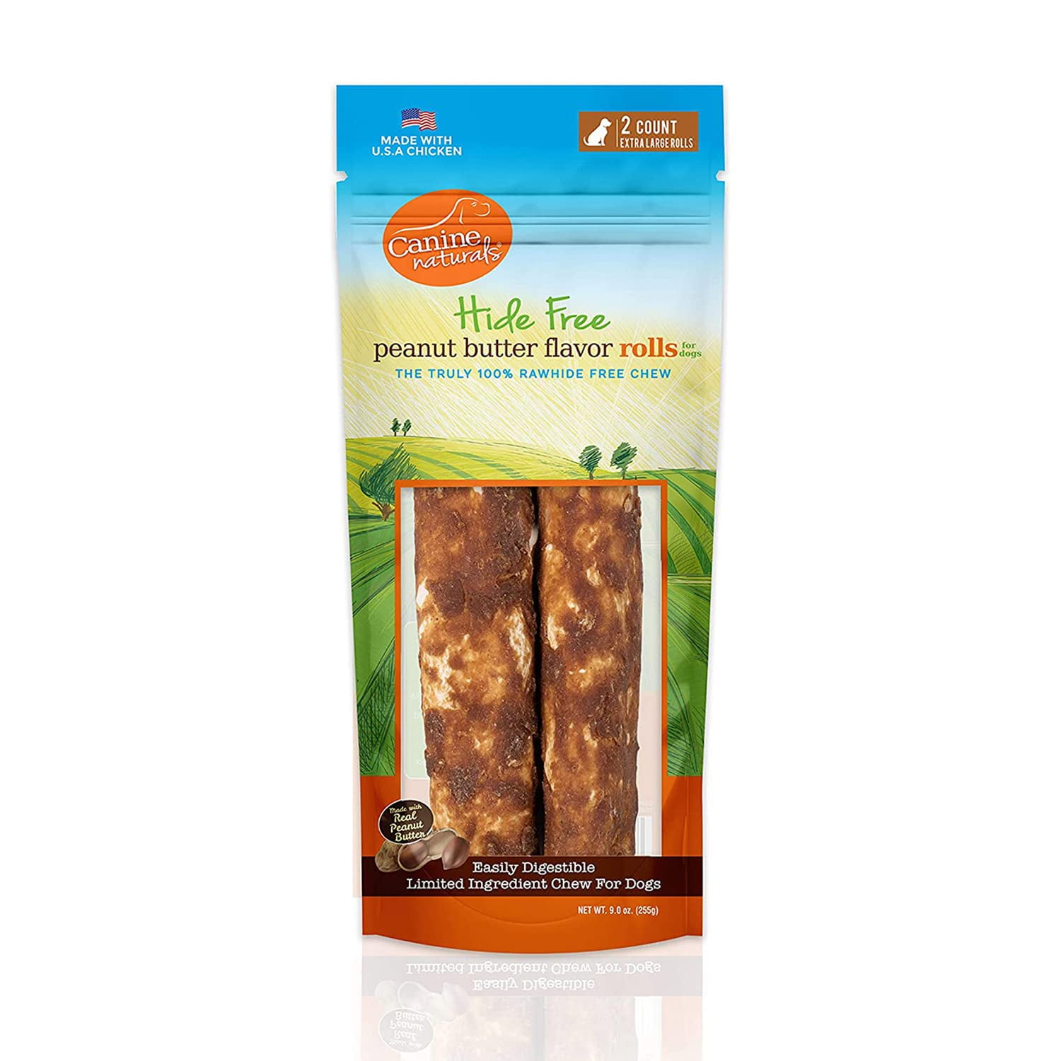 Canine Naturals Peanut Butter STF9 Chew 100 Rawhide Free Treats