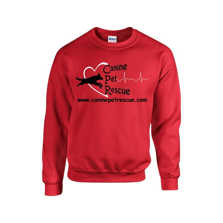 Canine Pet Rescue CPR Animal Recue Heartbeat K9 Puppy Dog Unisex Adult Crew Neck Sweatshirt Red XXXL