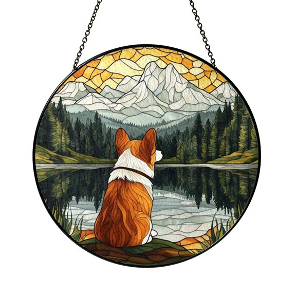 Canine Reflection Glass Suncatcher Window Hanging Thoughtful Home Accent