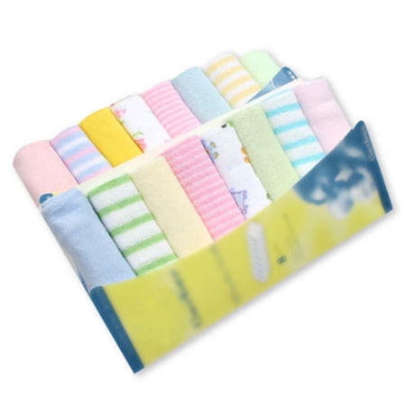 Canis 8Pcs Soft Cotton Washcloth Newborn Baby Cute Floral Print Bath Towel Set Infant Kids Children Toddler Boys Girls Bathing Feeding Wipe Cloth