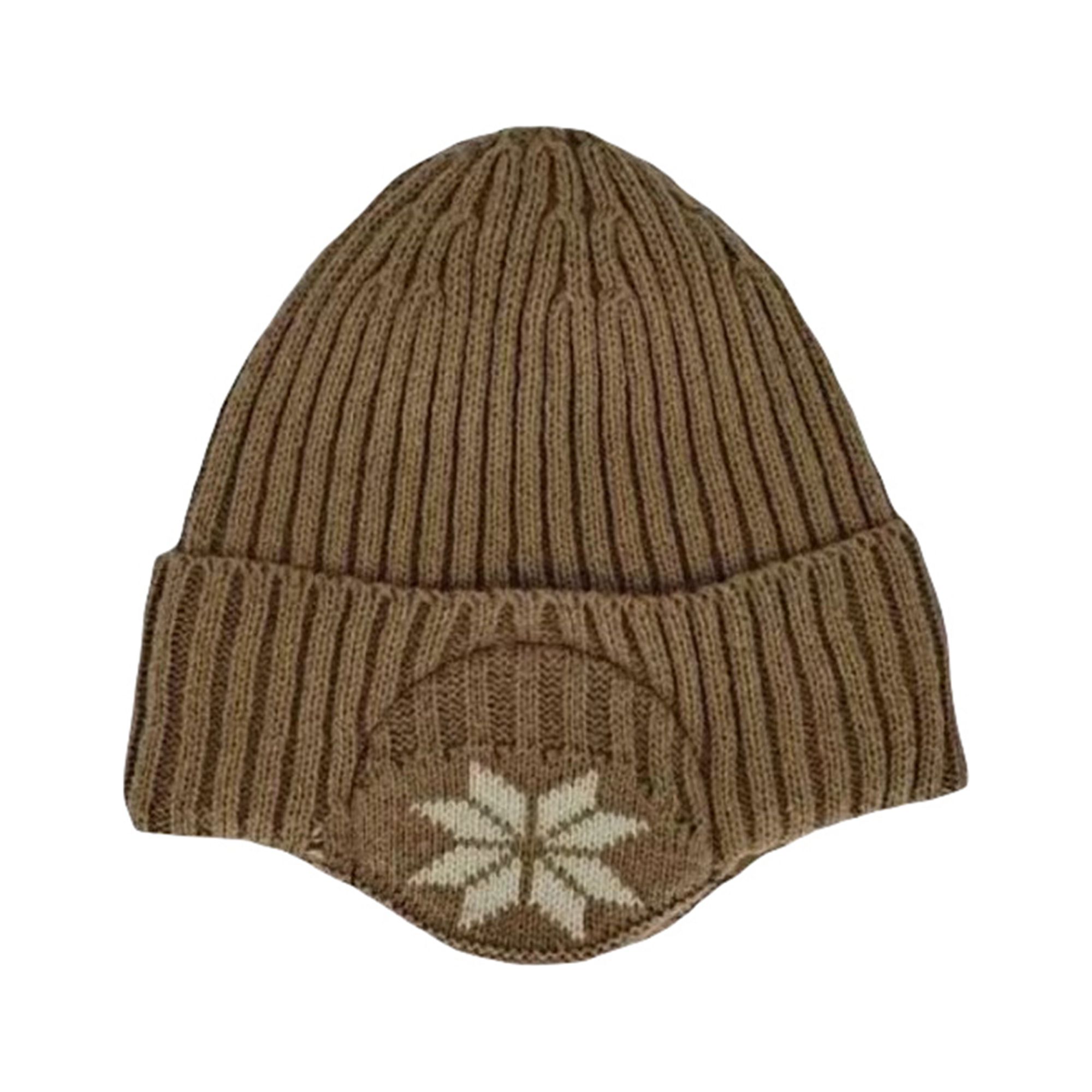 Canis Men's Knit Cuffed Beanie Warm Winter Fleece Lined Earflaps Hat