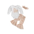 thumbnail image 1 of Canis Newborn Baby Girls Cotton Tops Romper Floral Pants 3Pcs Outfits Set Clothes, 1 of 8
