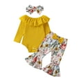 thumbnail image 1 of Canis Newborn Baby Girls Cotton Tops Romper Floral Pants 3Pcs Outfits Set Clothes, 1 of 8