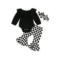 thumbnail image 1 of Canis Newborn Baby Girls Cotton Tops Romper Floral Pants 3Pcs Outfits Set Clothes, 1 of 15
